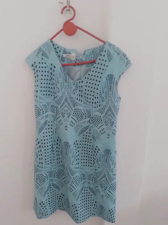 Vestido renda azul claro
