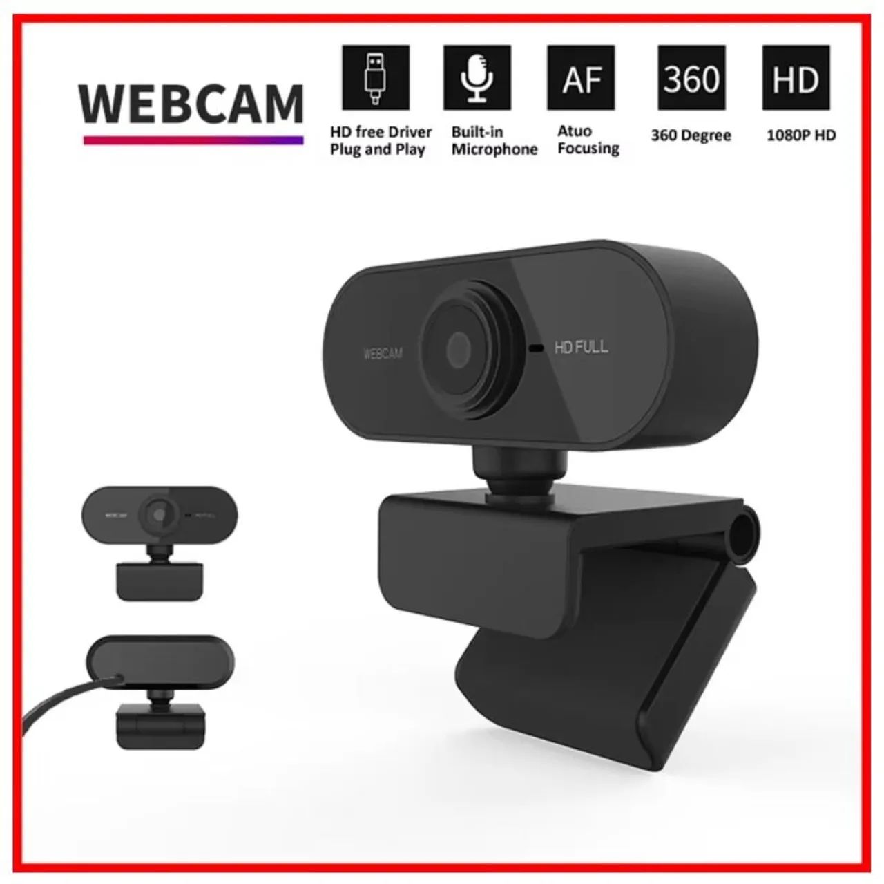 Webcam Com microfone, 1080p HD, USB - Lacrada - Foto 2