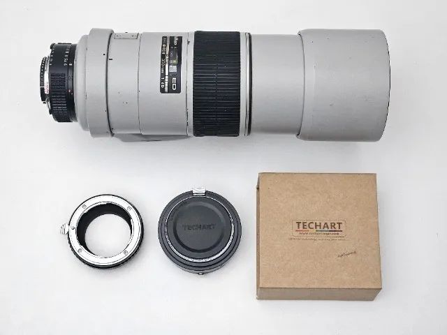 Lente 300mm F/4 + Adaptador Nikon Z Techart TZM-02 p/ Autofoco