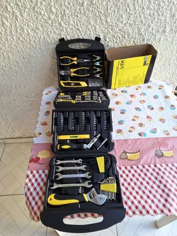 Ferramentas manuais, kit com maleta 117 peças, na embalagem lacrada 