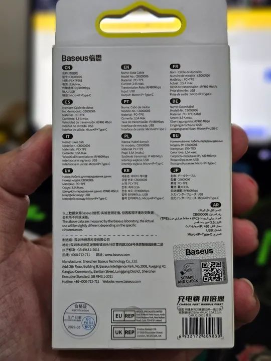 Cabo Baseus 3 em 1 usb para USB-C Lightning Micro USB  - Foto 2
