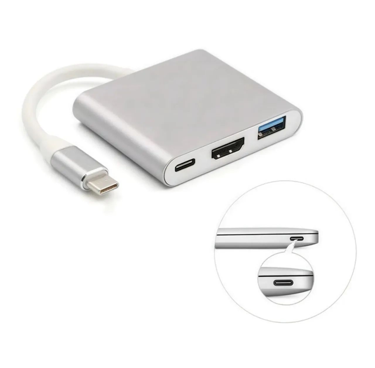 Adaptador Battony USB C p/ HD saída 4K, USB C, carregamento rápido e compatibilidade Apple - Foto 5