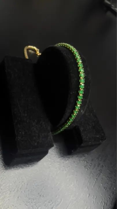 Pulseira Feminina com Pedra verde - Foto 2