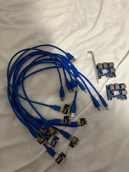 Lote com 10 cabos riser + 2 placas riser