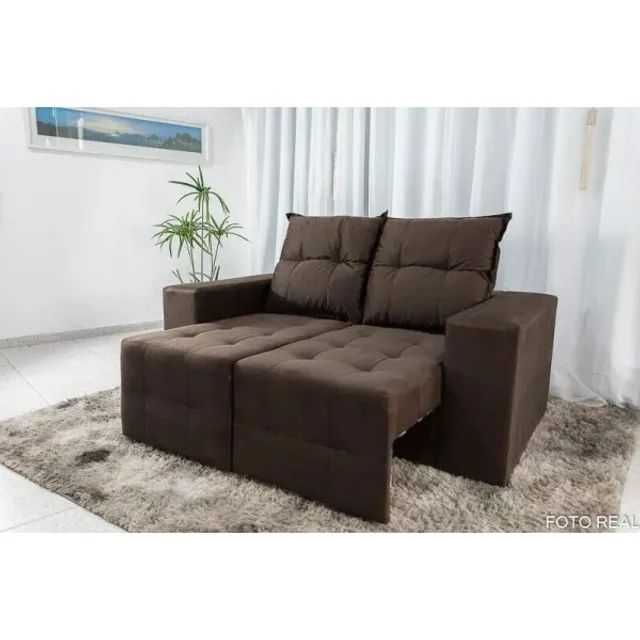 Sofá Retrátil e Reclinável Paris 1.70m Suede rf76 - Foto 3