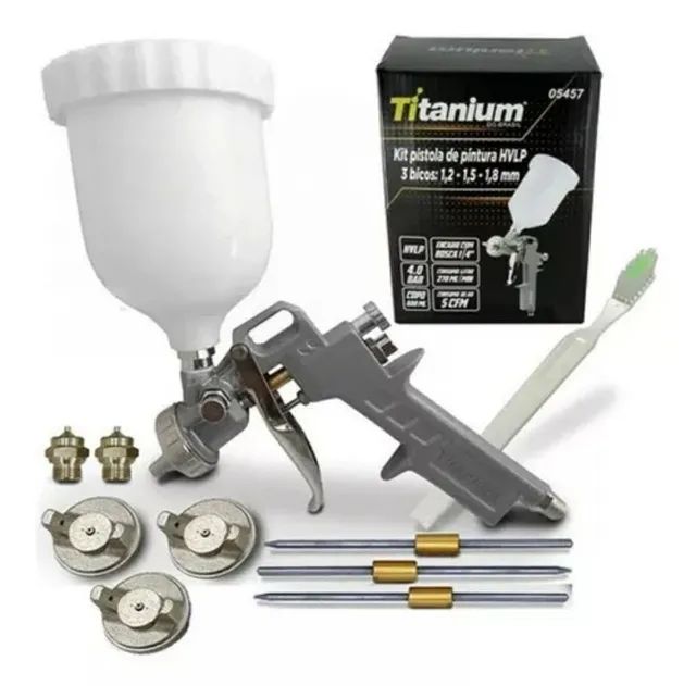 Kit Pulverizador de Tinta Pintura + Regulador de Ar + Filtro - 3 Bicos -  Pronta Entrega   - Foto 3