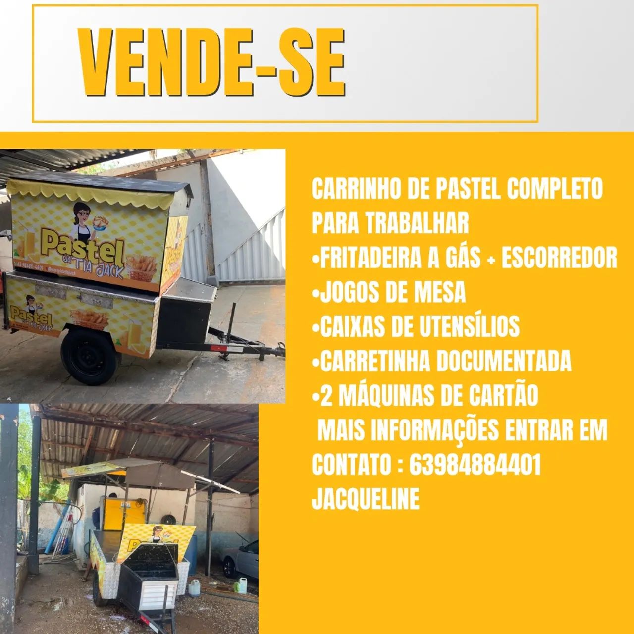 Carrinho de Pastel Completo