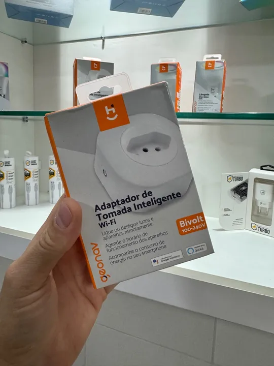 Adaptador de Tomada Inteligente Wi-Fi Bivolt 100-240V