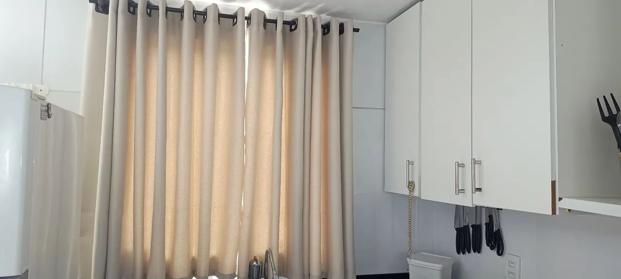 Cortinas para Sala - Bege Claro - 4,80m x 1,25m