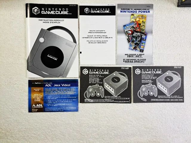 Manual, panfletos e saquinho do console Nintendo Gamecube. Completo sua coleção. Game Cube