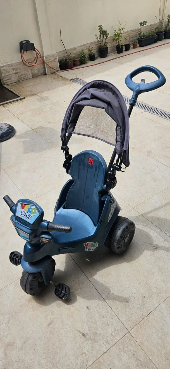 Triciclo Velobaby Reclinável com Capota Azul - Bandeirante 337 - Foto 3