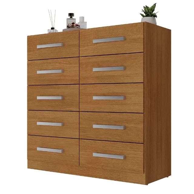 Cômoda Com 10 Gavetas Torres Cinamomo - Rodial Móveis - Entrega Rápida!