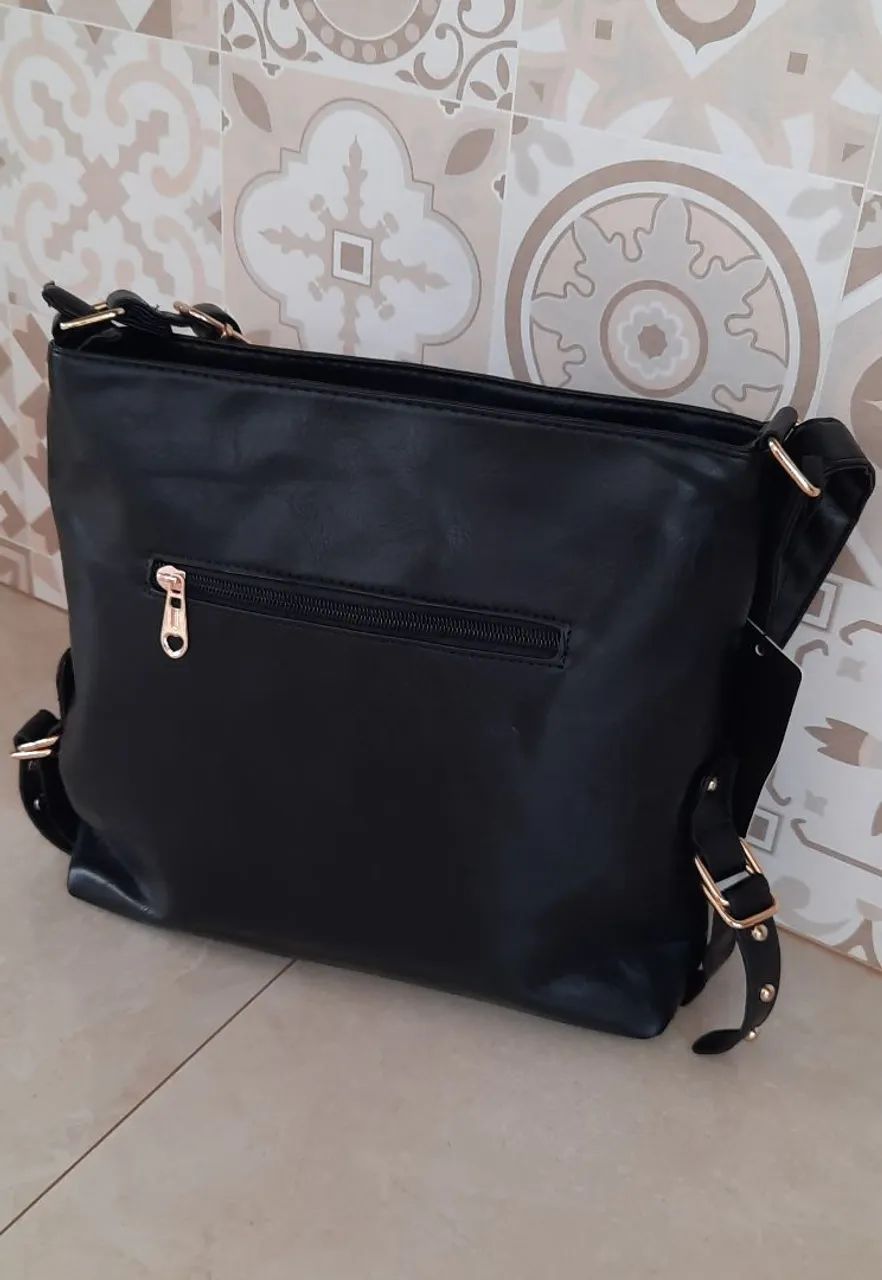 Bolsa Tira-Colo Preta Feminina - Foto 2