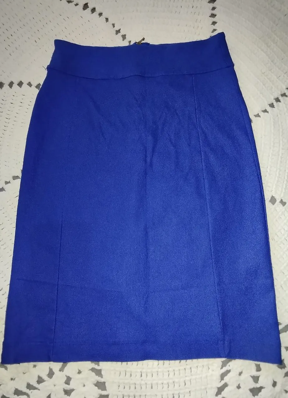 Saia lápis azul royal