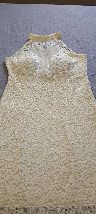 Vestido de renda off white  M - Foto 5