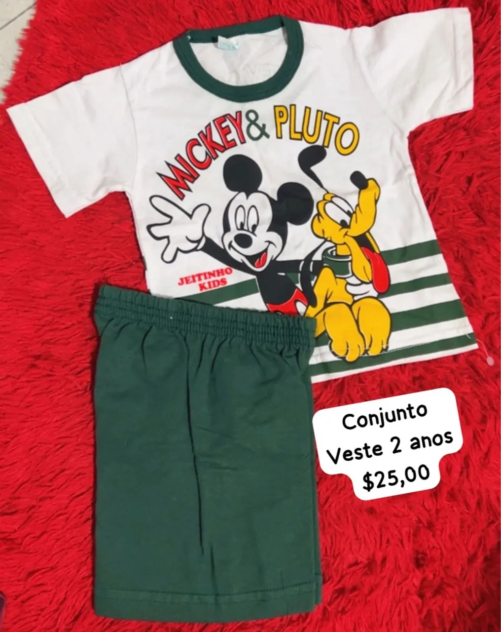 Conjunto Mickey e Pluto Infantil 2 anos