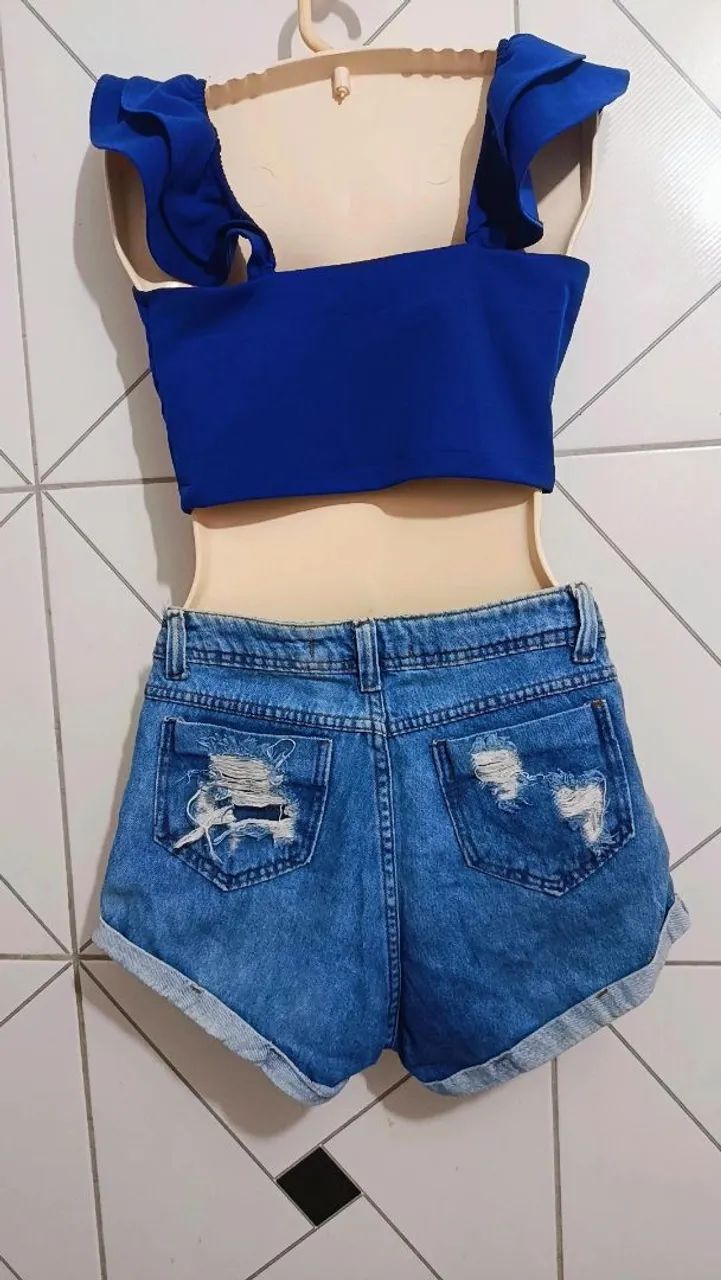 Cropped + Short jeans num 38 - Foto 2