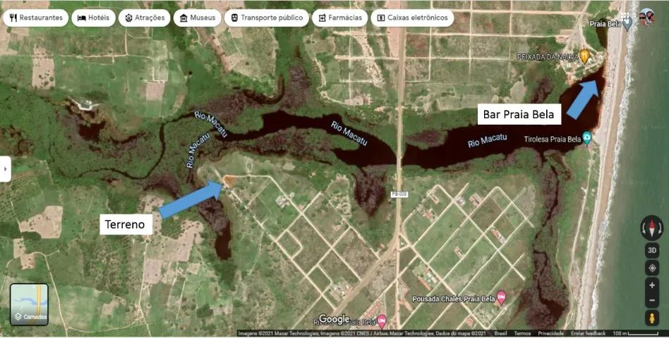 Terreno 1.000m² Beira do Rio Macatu em Praia Bela - Escriturado, Vendo ou Troco! - Foto 5