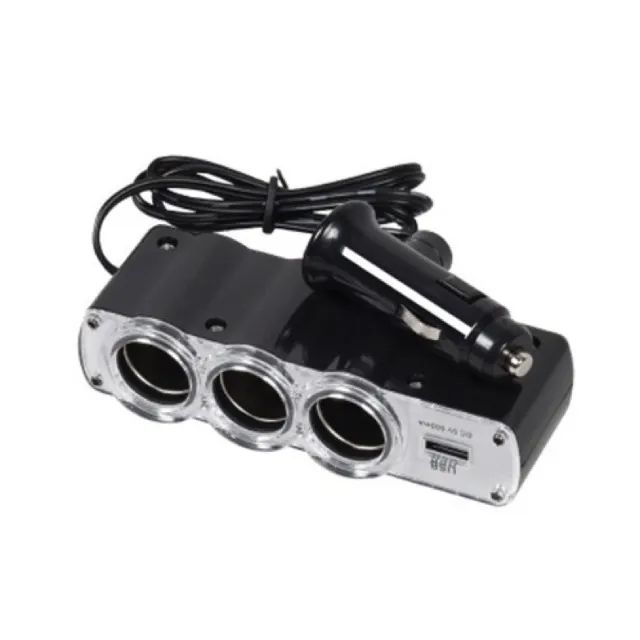Promoção Extensão Tripla Para Tomada Veicular 12v C/ Usb Gps Celular - Foto 2