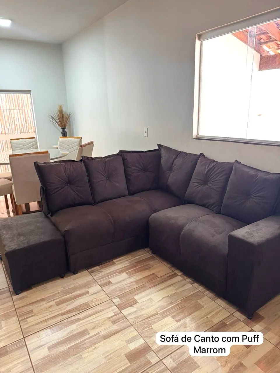 Sofá de canto com puff $770 entrega grátis  - Foto 5