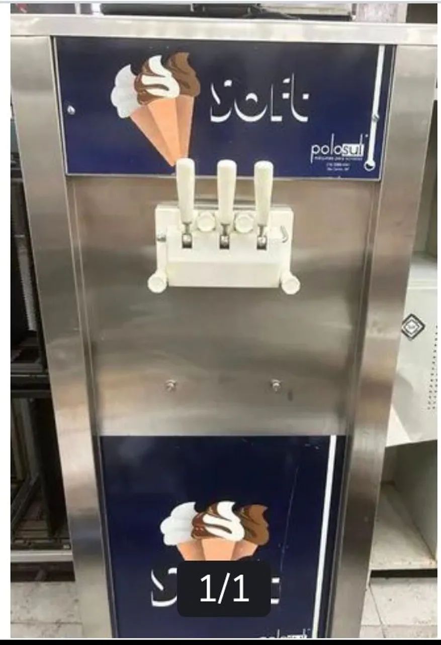 Máquina de sorvete, milkshake, casquinha, cascão e sundae