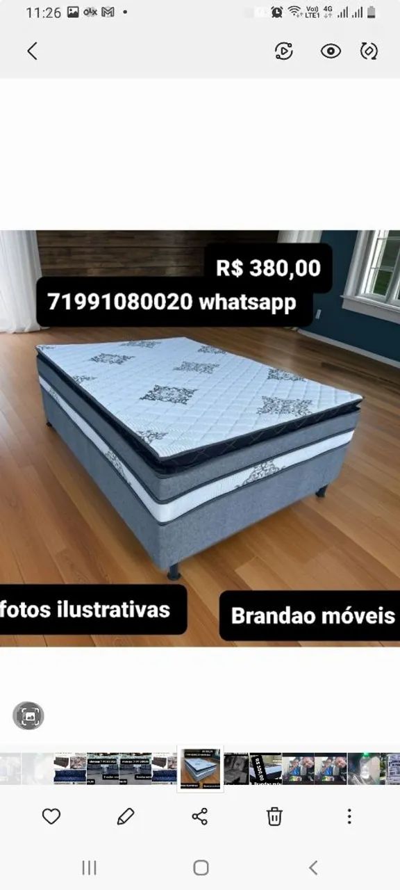 Cama Box Casal com Colchão - R$ 380,00 fotos ilustrativas 