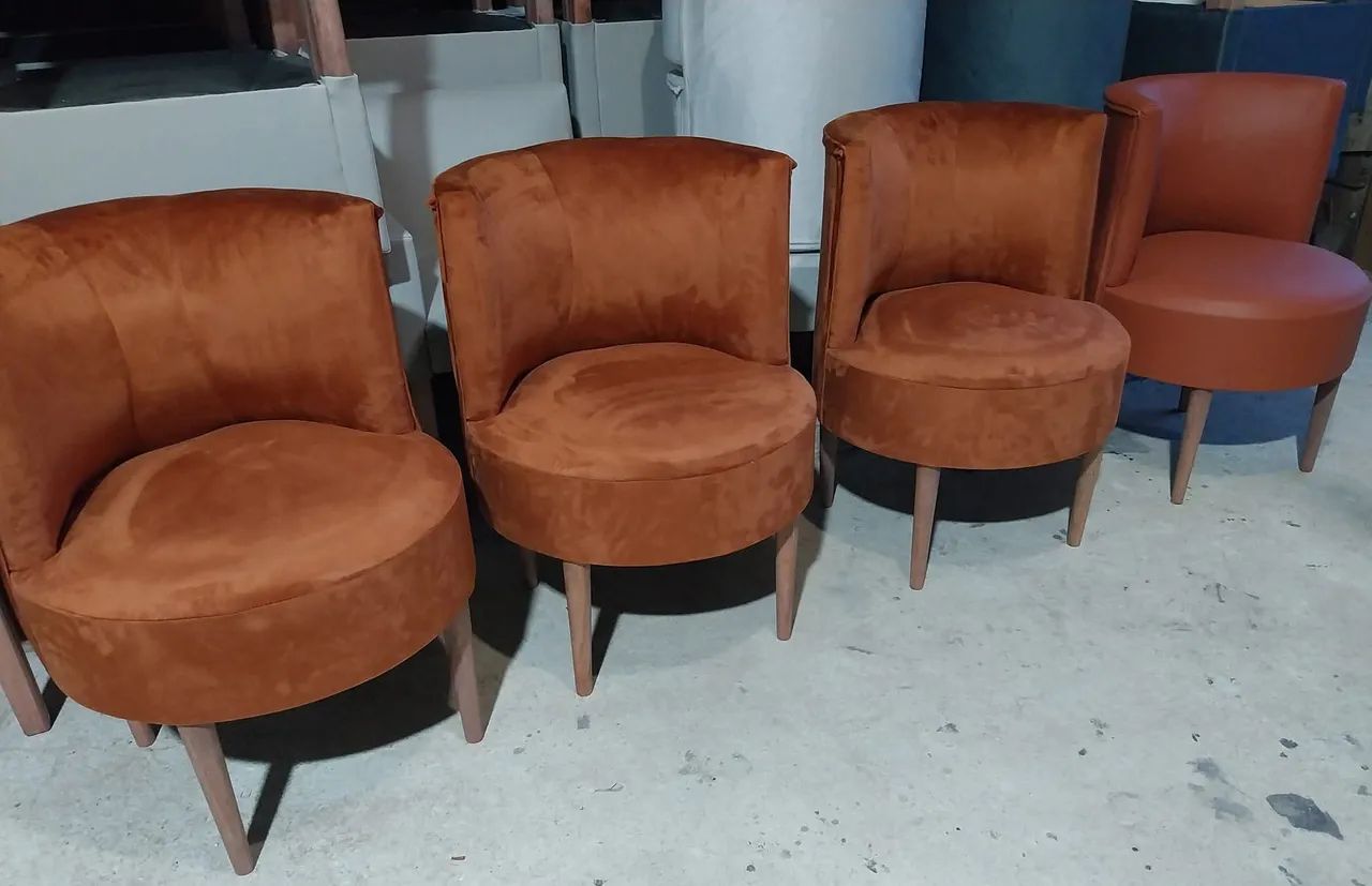 Poltronas retrô em tecido suede  - Foto 5