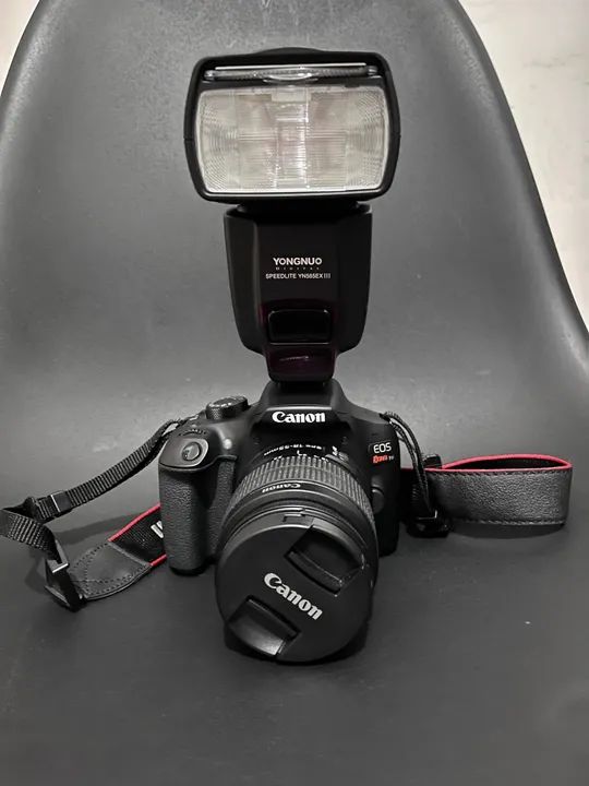 Câmera Canon DSLR com Lente + Flash Yongnuo  - Foto 2