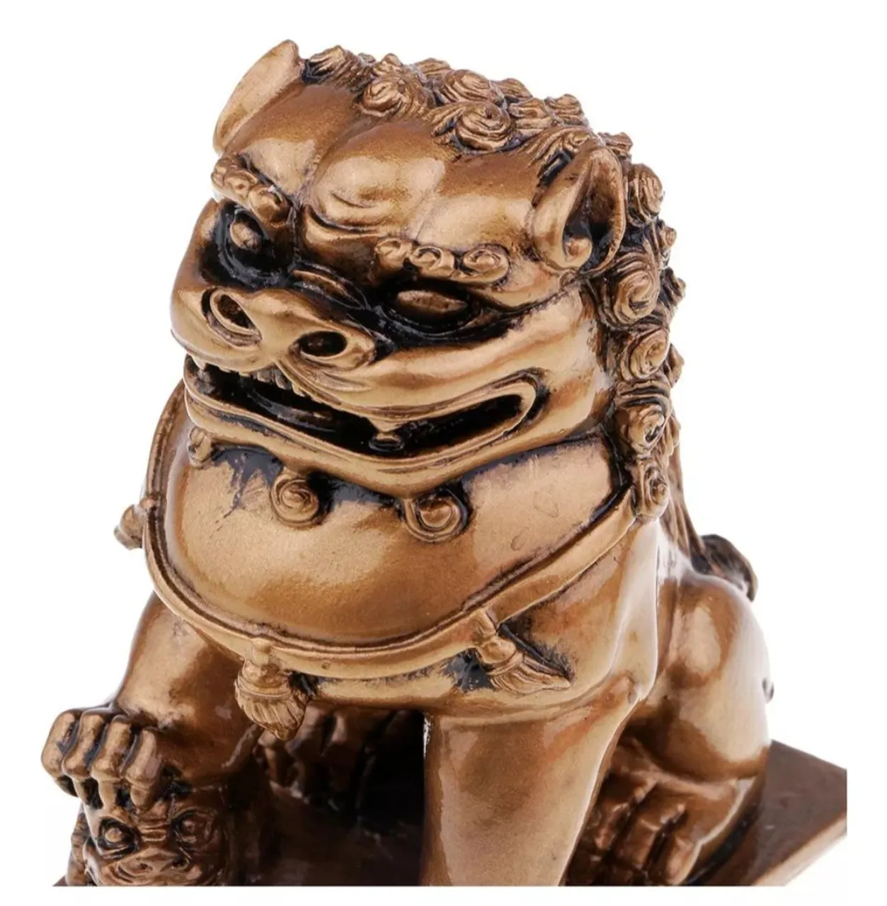 Estátua de Leão Chinês Dourada