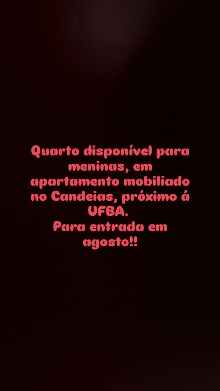 Quarto disponível para meninas, próximo á UFBA