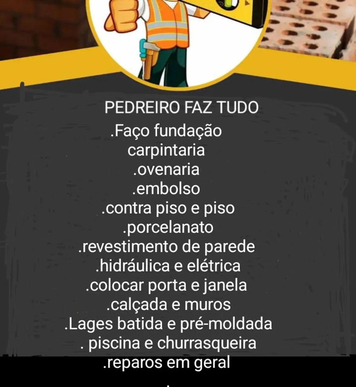 Pedreiro construir e reformar