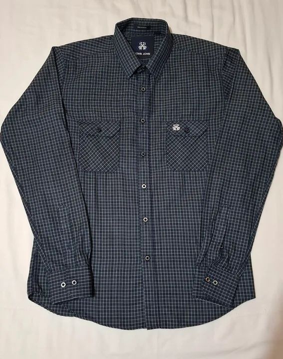 Camisa John John xadrez azul tamanho P