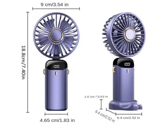Ventilador de mesa portátil Recarregável 5 velocidades - Produto novo testo na hora - Foto 2