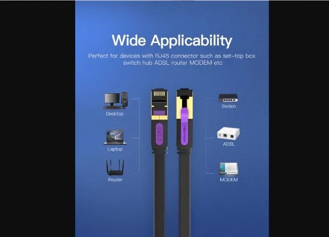 Cabo de Rede Gamer Cat7 Alta Qualidade 3 Metros Vention RJ45 600mhz 10gbps Blindado - Foto 5