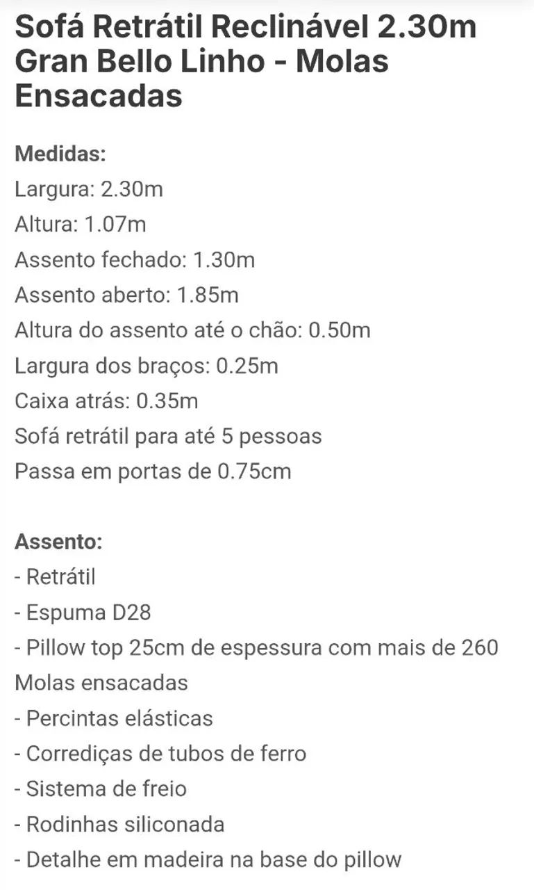 Sofá retrátil e reclinavel 2.30m molas ensacadas / pague na entrega  - Foto 5