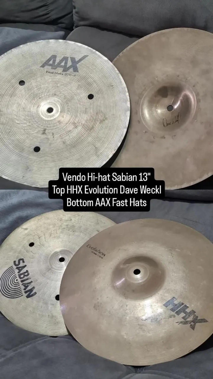 Hi-hat Sabian 13'' HHX Evolution Dave Weckl + AAX Fast Hats