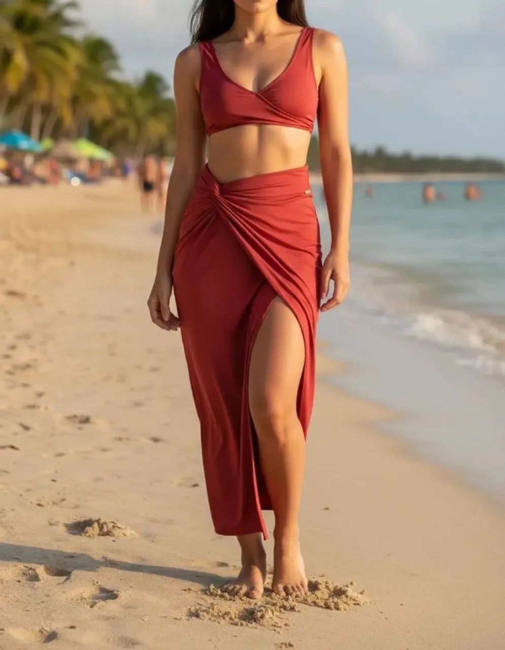 saia longa saída praia envelope tendência verão