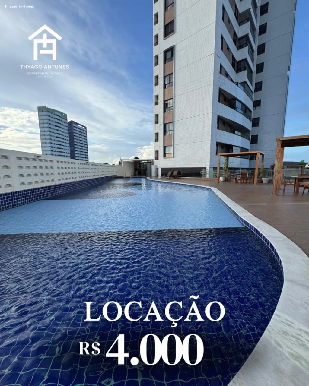 Apartamento para Locação em Natal, Capim Macio, 4 dormitórios, 2 suítes, 1 banheiro, 2 vag