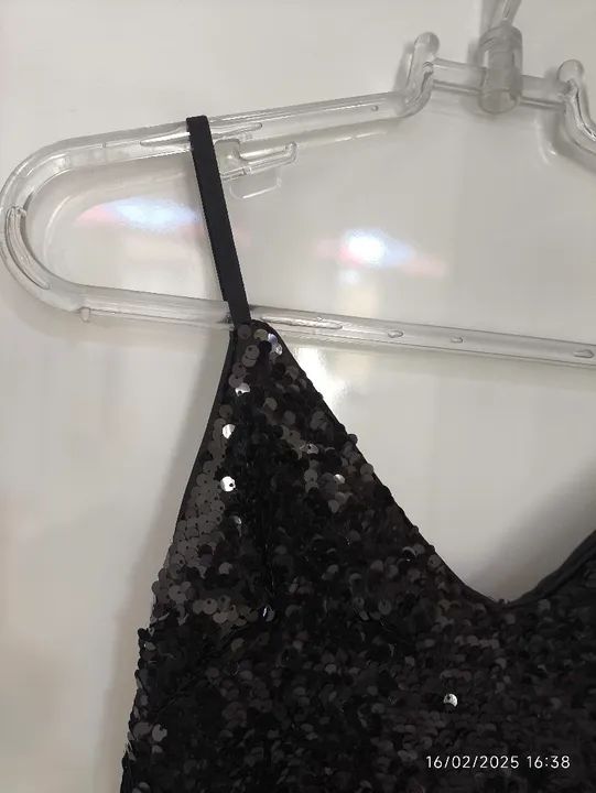 Vestido de Sequined Preto - Foto 4
