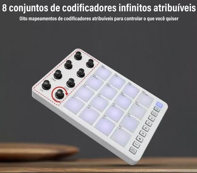M-vave Smc-pad Interface Portátil Controlador Midi Sem Fio