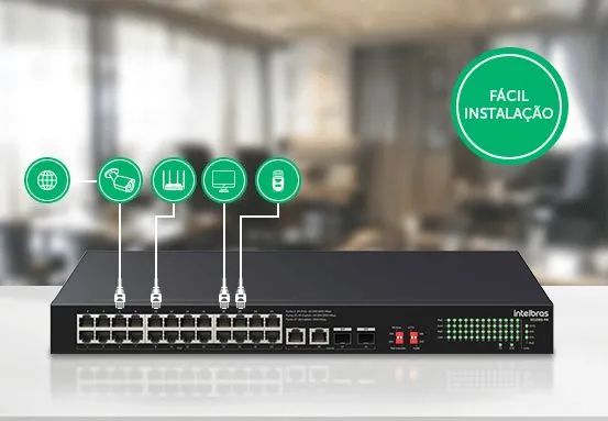 Switch Não Gerenciavel 28 portas Gigabit S1128G-PA Preto Intelbras - Foto 3