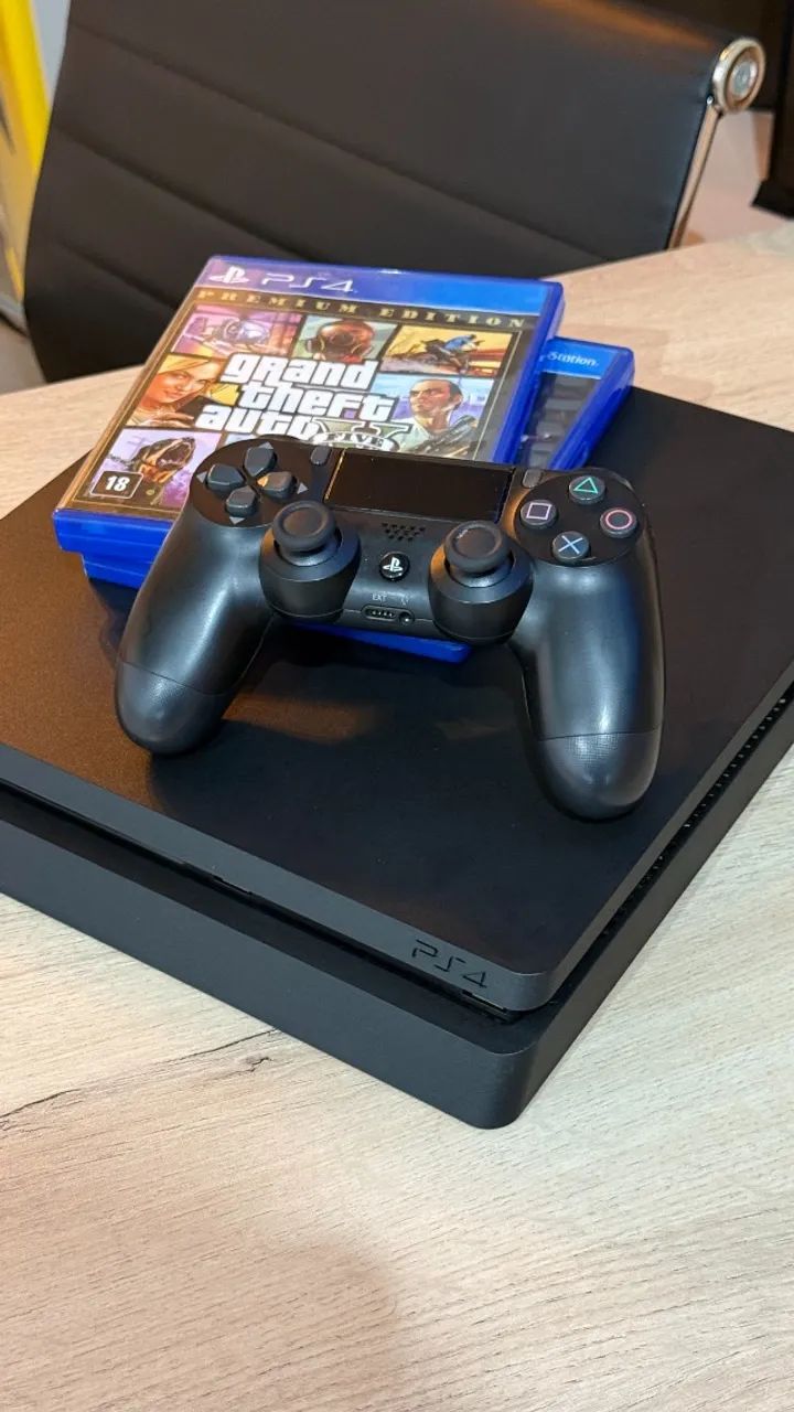 PlayStation 4 Slim 500GB - Loja física! Com controle e 2 jogos! Com 3 meses de garantia! - Foto 2