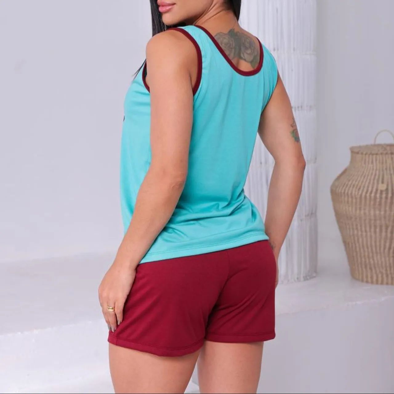 Pijama Conj. Regata com short - 2 pcs  M G GG - Foto 3