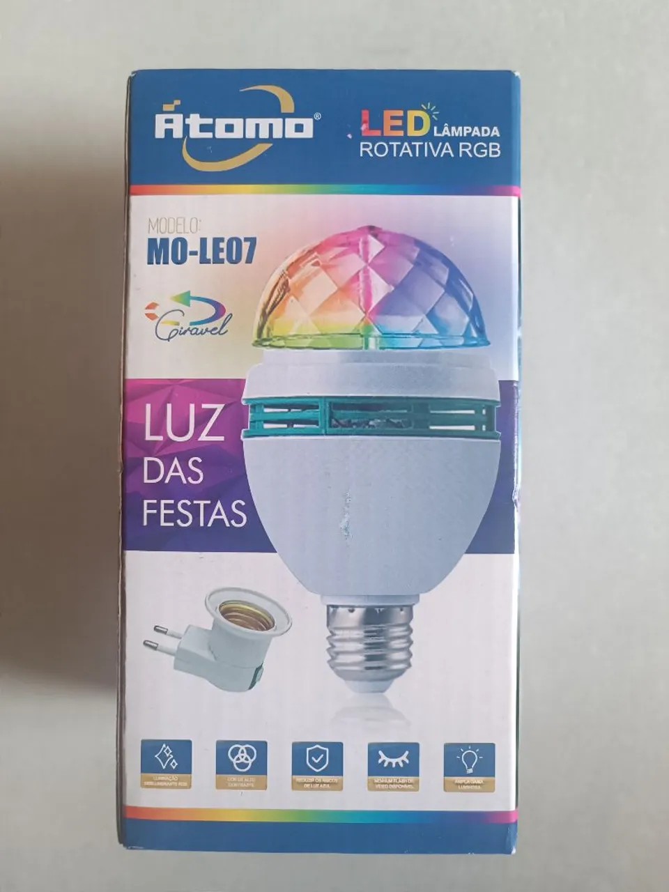 Lâmpada LED Rotativa RGB para Festa