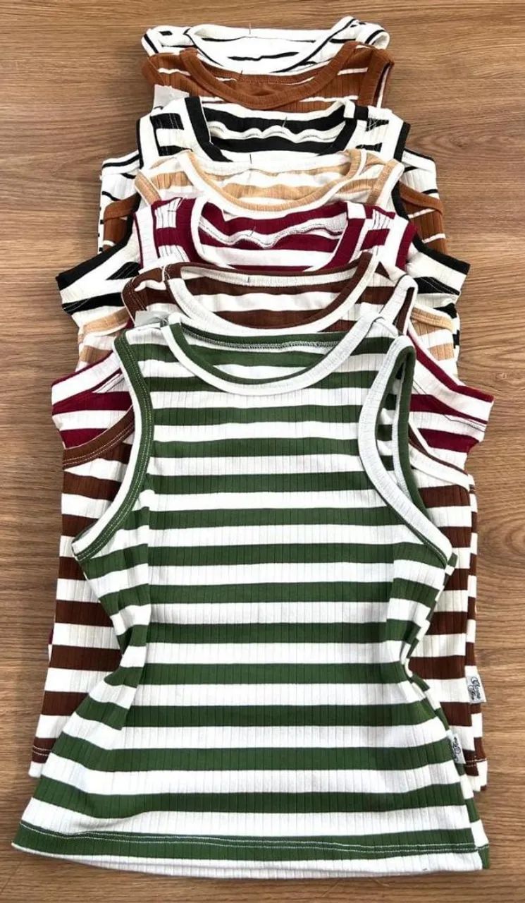 Kit de Regatas Listradas em Diversas Cores - Foto 3