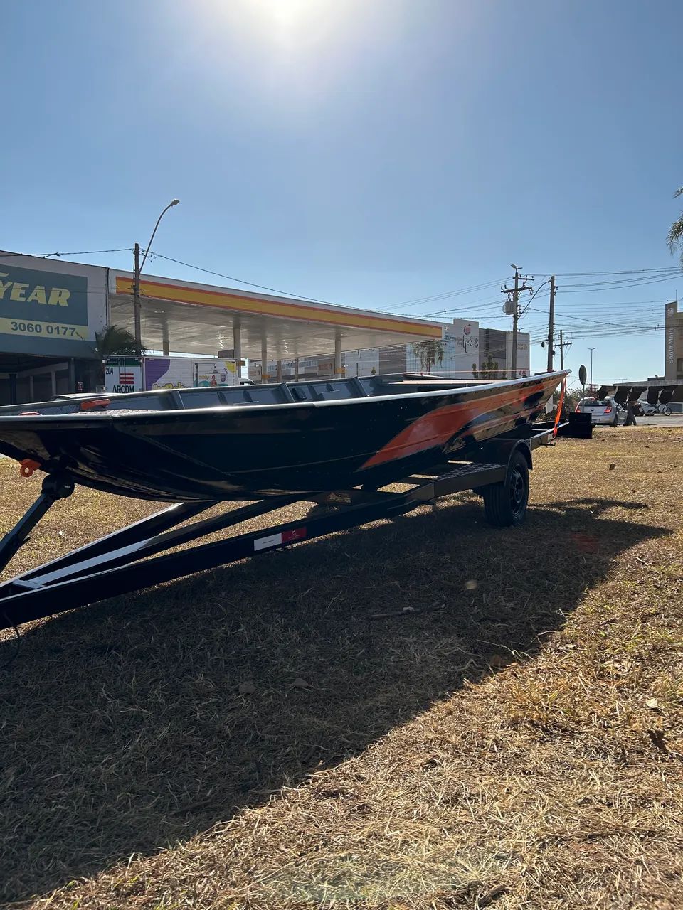 Kit  Barco de Alumínio , canoa + carretinha - Foto 7
