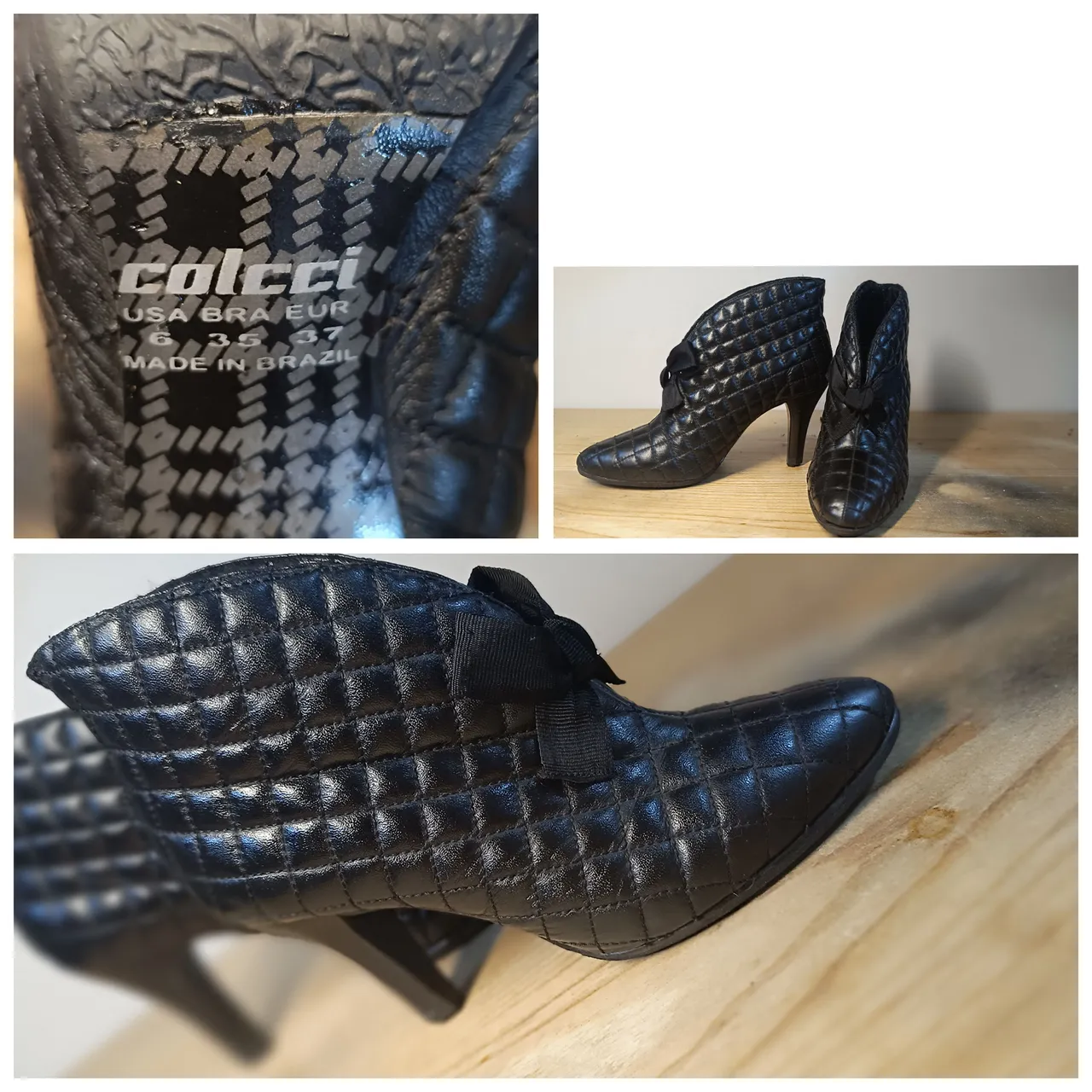 Bota feminina Calçados preta com detalhes