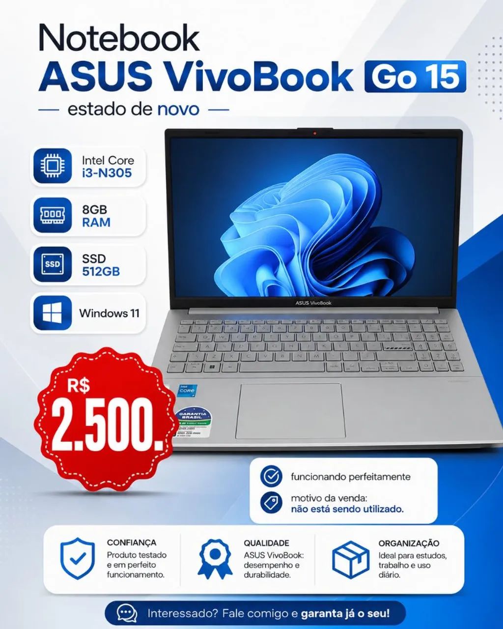 Notebook Asus VivoBook Go15 
