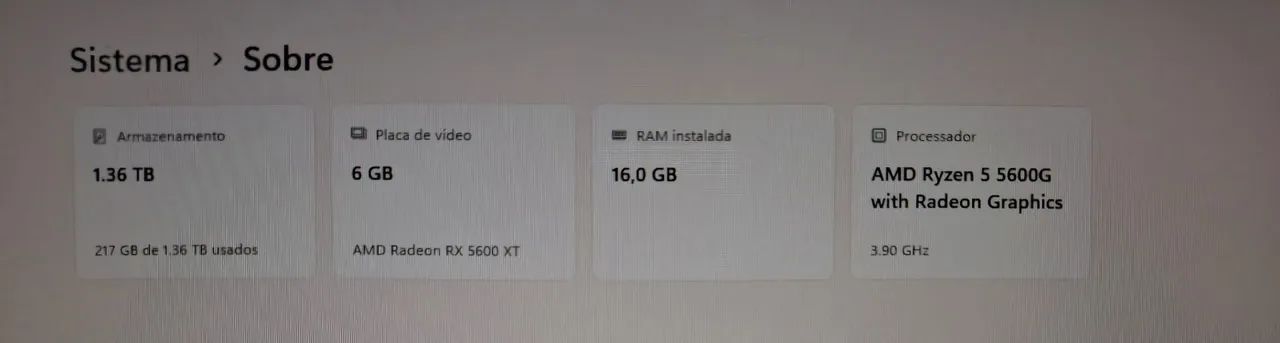 PC Gamer Completo Ryzen 5 5600G RX 5600 XT - Foto 4
