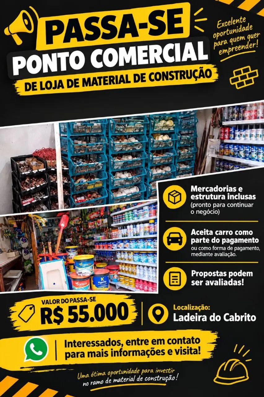 Passo ponto comercial - Material de construção 